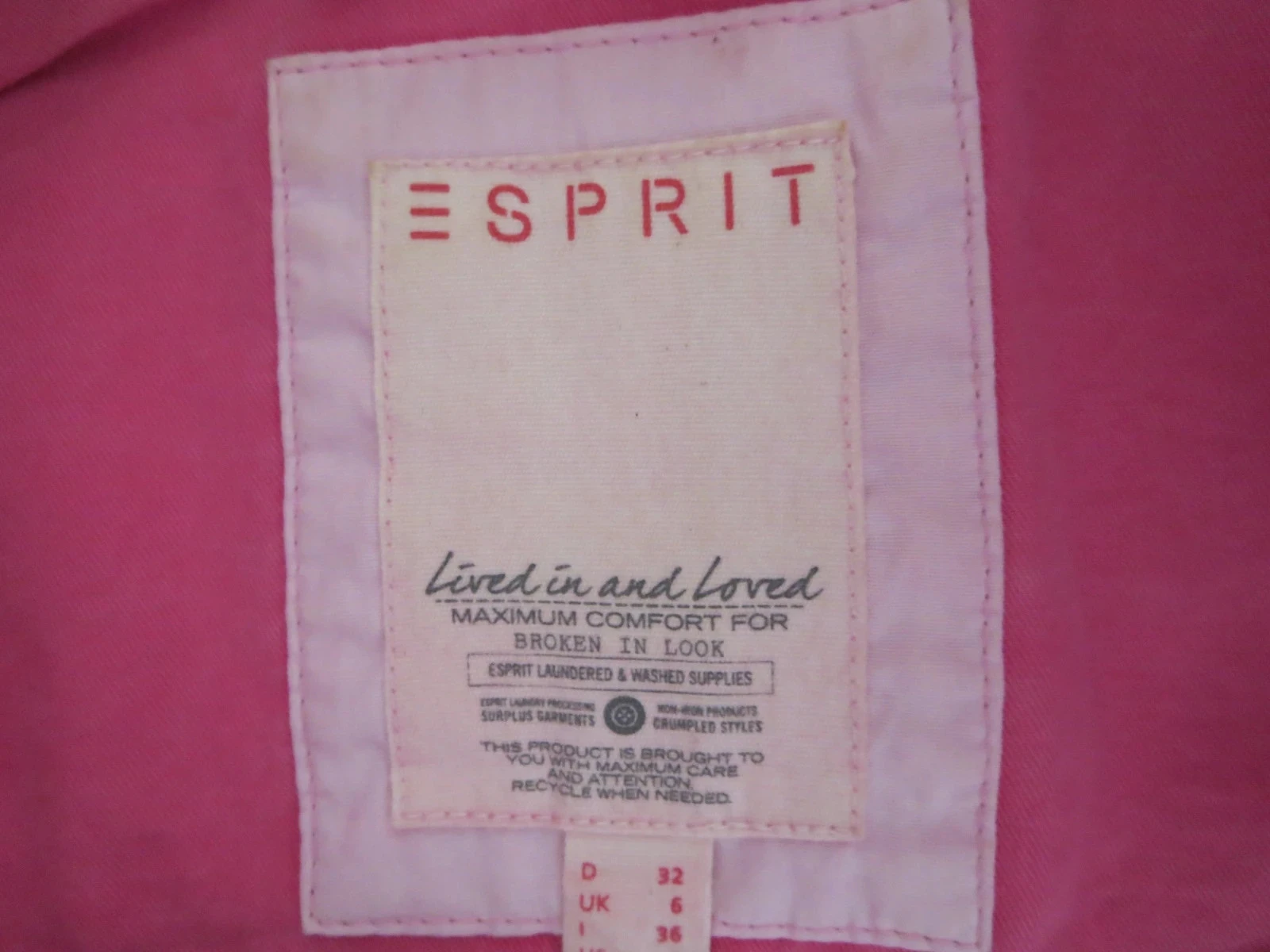 Veste rock & chic fuchsia Esprit - T. 34/36  100% coton – photo 2